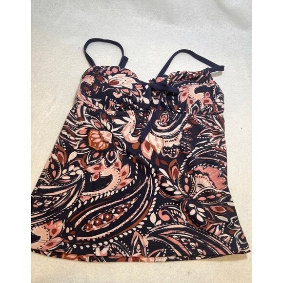 Kona Sol™ - Women's Keyhole Cinch Tankini Top - Paisley Print L(12-14) - Picture 2 of 3